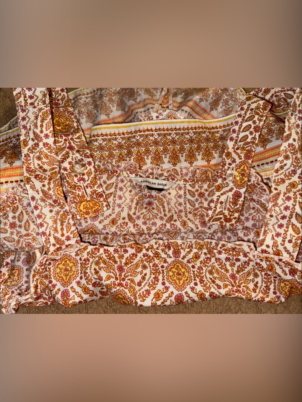 American Eagle Boho Side Tie Cropped Tank Top - Picture 4 of 6